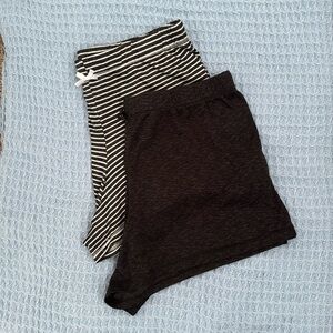 Two comfortable black and white shorts